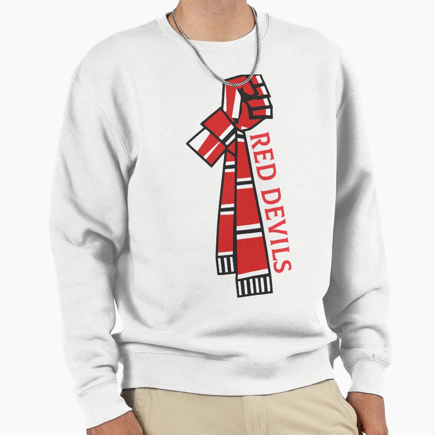 Manchester United Scarf Fan Sweatshirt - Unique Graphic Men Women - T-Shirt, Sweatshirt, Hoodie