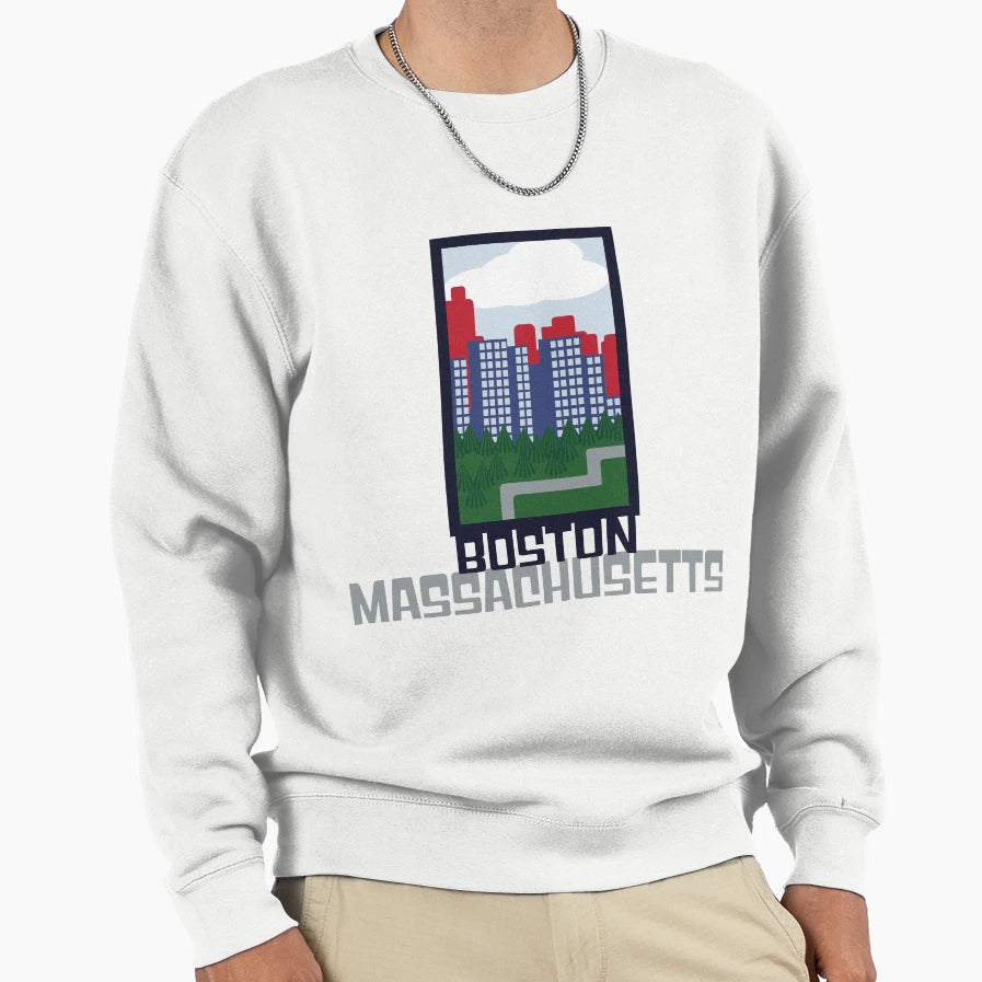 Boston Skyline Sweatshirt - Casual Everyday Wear Unisex - T-Shirt, Sweatshirt, Hoodie