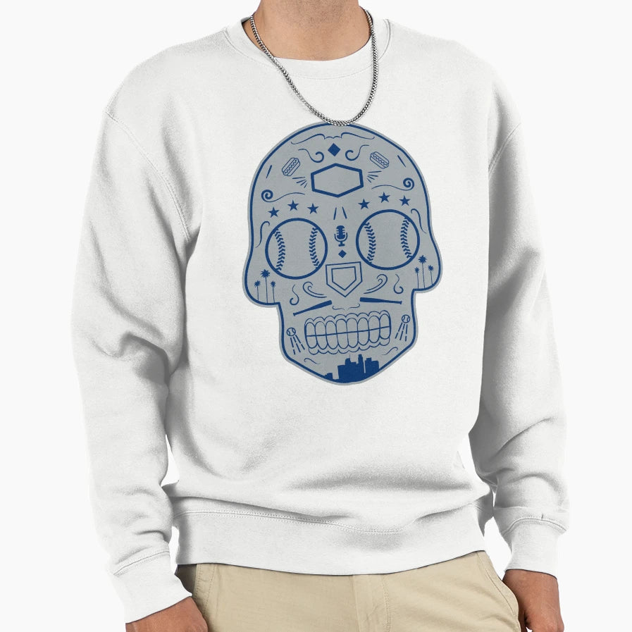 Los Angeles Baseball Sugar Skull Sweatshirt - Fun Novelty Design for Adults - T-Shirt, Sweatshirt, Hoodie