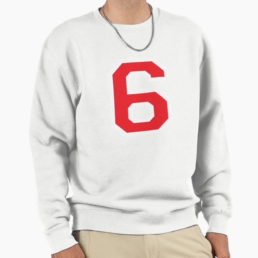 Jersey Uniform Number 6 Block Sweatshirt - Custom Art Print for Adults - T-Shirt, Sweatshirt, Hoodie