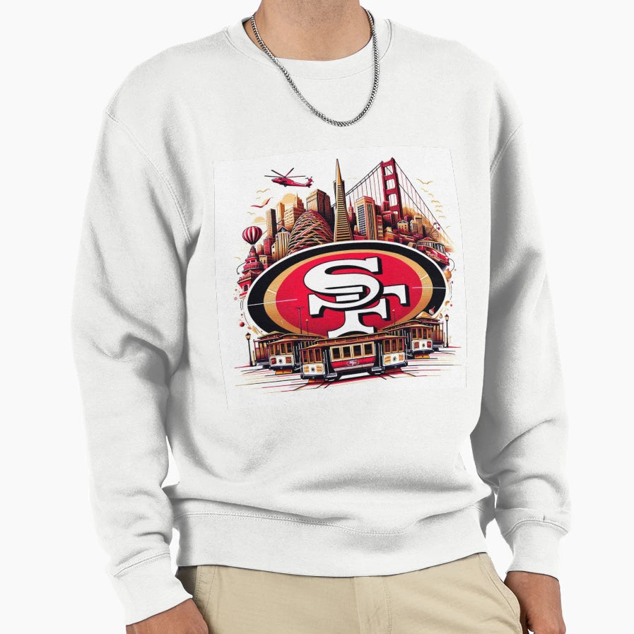 San Francisco Football Sweatshirt - Custom Art Print Men Women - T-Shirt, Sweatshirt, Hoodie