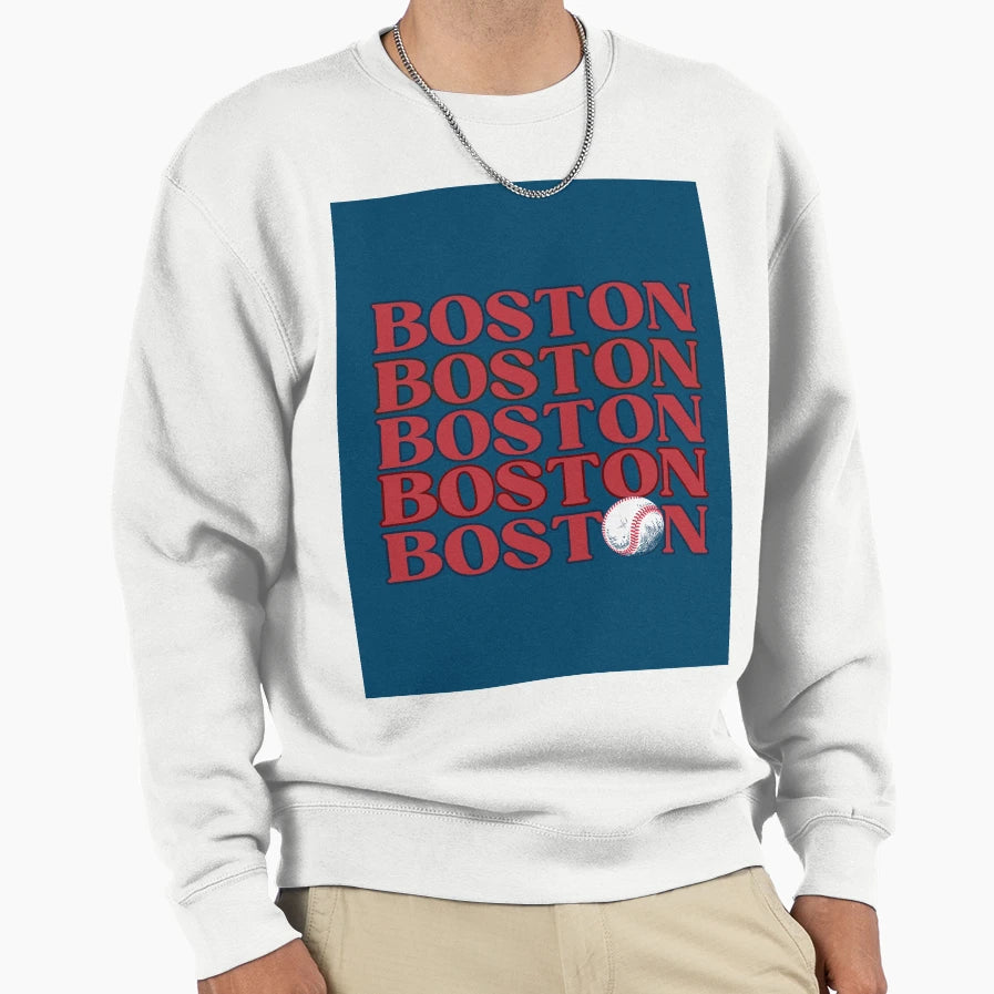Boston Baseball Sweatshirt - Novelty Apparel Unisex - T-Shirt, Sweatshirt, Hoodie