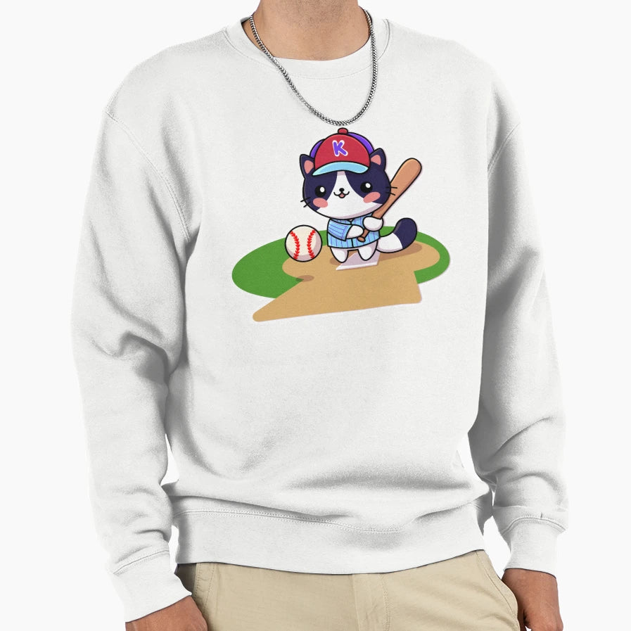 7 Baseball Cat Sweatshirt - Trendy Graphic for Adults - T-Shirt, Sweatshirt, Hoodie