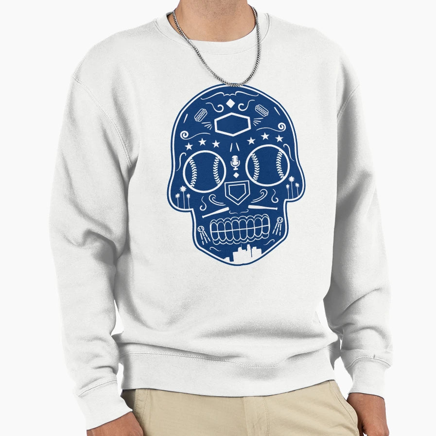 Los Angeles Baseball Sugar Skull Sweatshirt - Aesthetic Graphic Unisex - T-Shirt, Sweatshirt, Hoodie