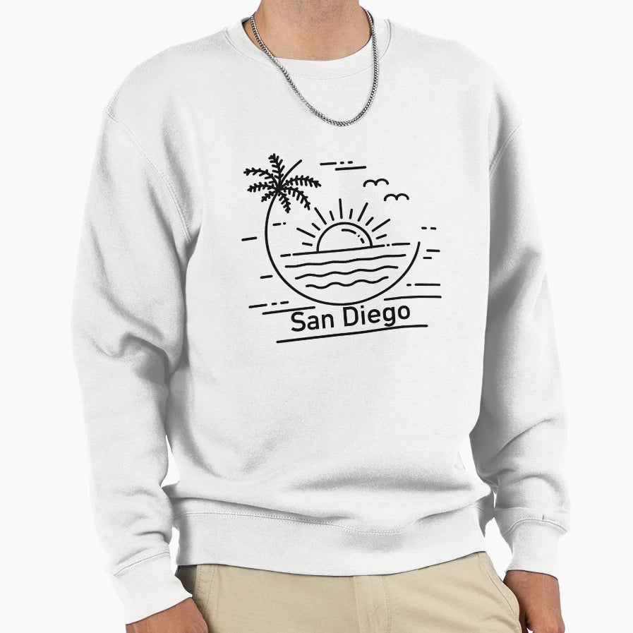 San Diego California Sunset Sweatshirt - Graphic Print for Adults - T-Shirt, Sweatshirt, Hoodie