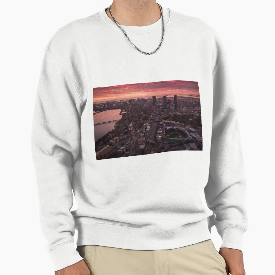 Boston From Above Sweatshirt - Fun Novelty Design for Adults - T-Shirt, Sweatshirt, Hoodie