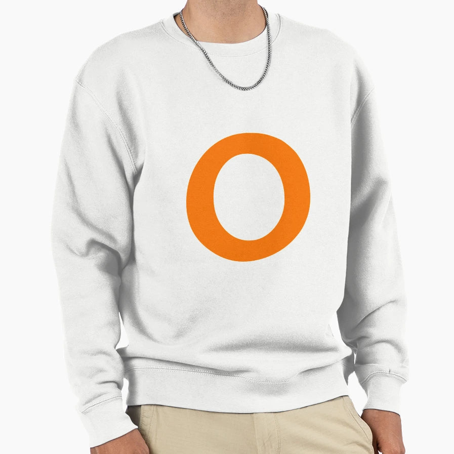 Orange Color Letter O Sweatshirt - Graphic Print Men Women - T-Shirt, Sweatshirt, Hoodie