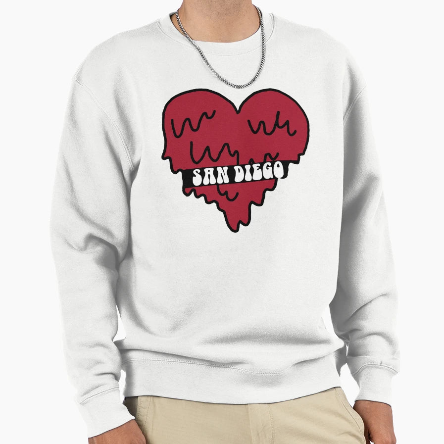San Diego State Heart Sweatshirt - Custom Art Print Men Women - T-Shirt, Sweatshirt, Hoodie