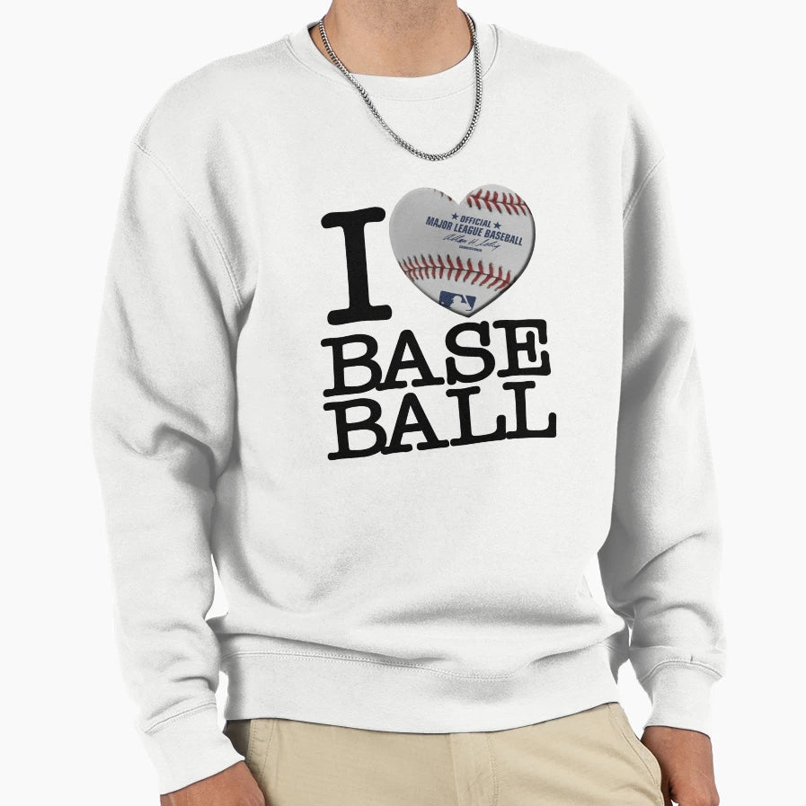 I Heart Baseball Sweatshirt - Novelty Apparel for Adults - T-Shirt, Sweatshirt, Hoodie