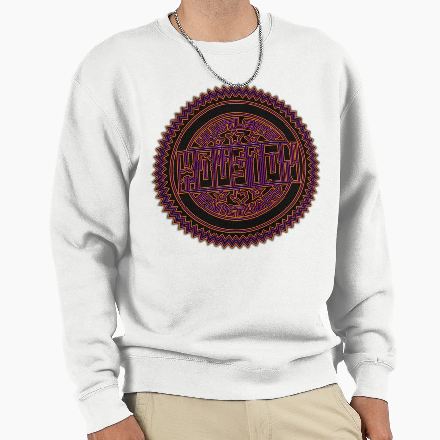 Hustlers Sanctuary Blue Orange Sweatshirt - Custom Art Print Unisex - T-Shirt, Sweatshirt, Hoodie