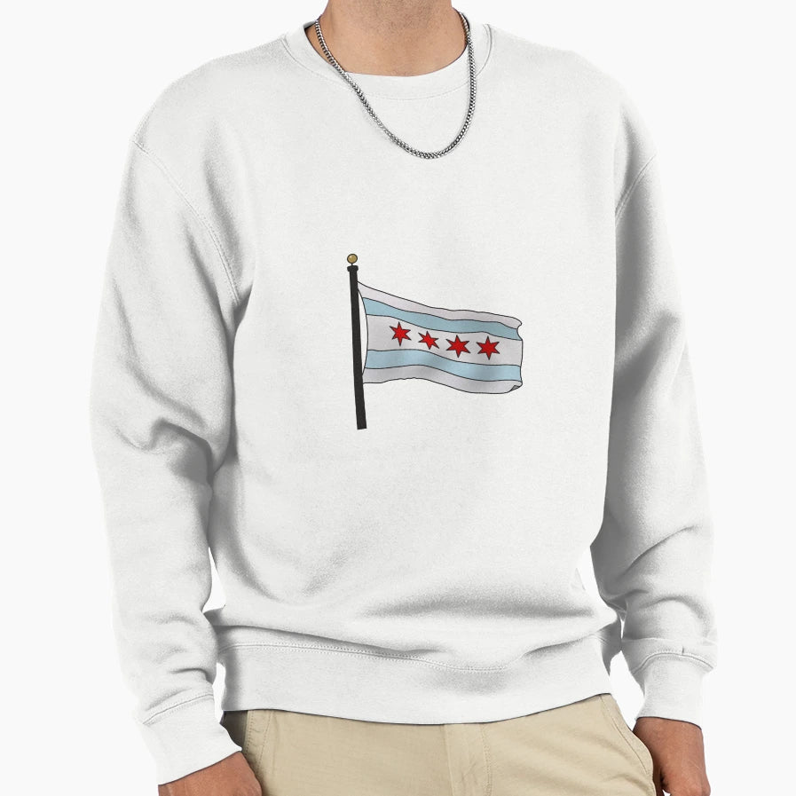 Chicago Flag Sweatshirt - Unique Graphic for Adults - T-Shirt, Sweatshirt, Hoodie