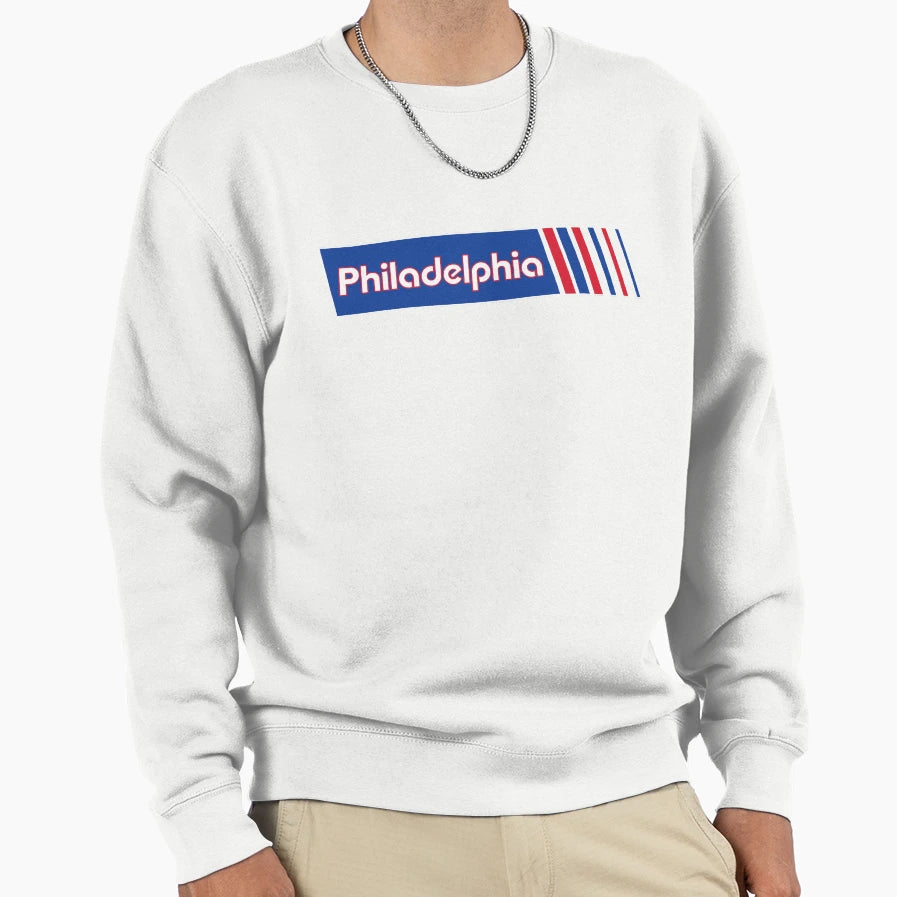Philadelphia Race Stripe Sweatshirt - Fun Novelty Design for Adults - T-Shirt, Sweatshirt, Hoodie
