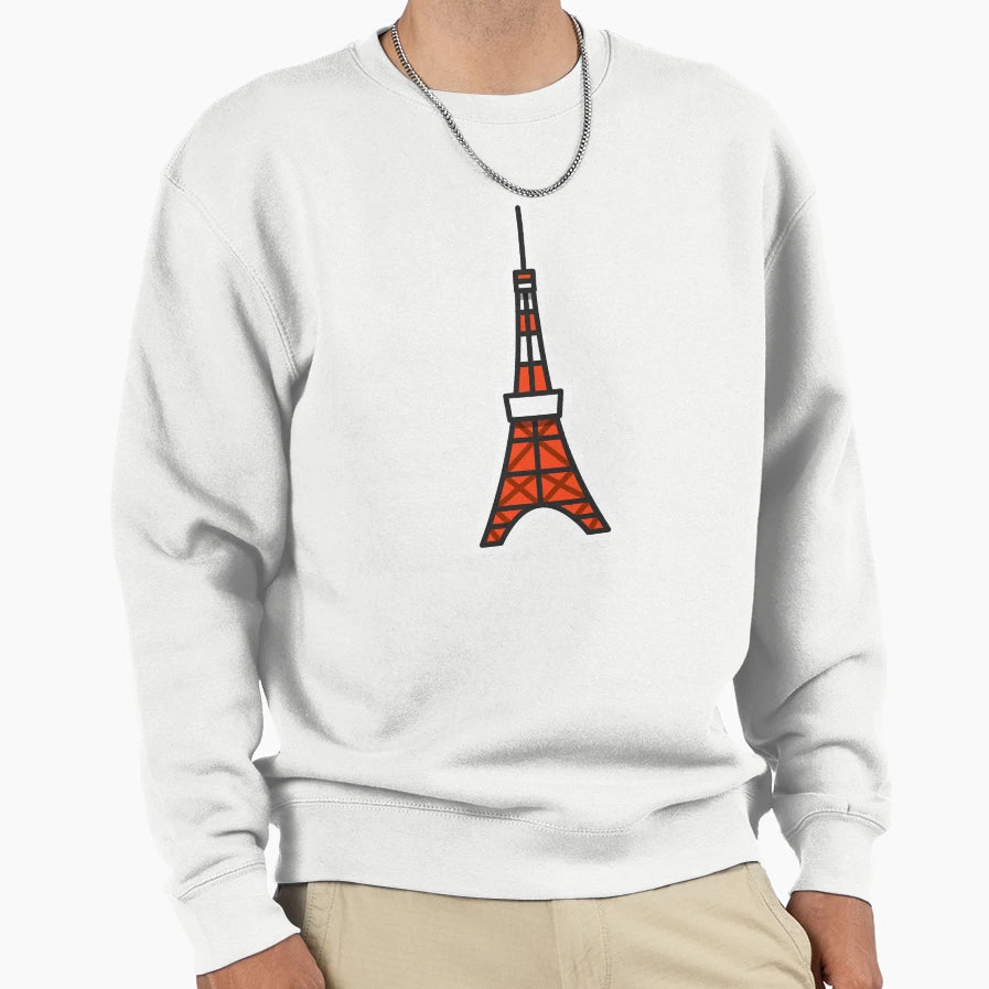 Kawaii Tokyo Tower Japan Sweatshirt - Minimalist Print Men Women - T-Shirt, Sweatshirt, Hoodie