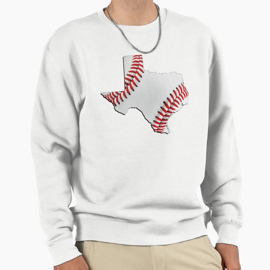 Texas Usa Map Real Baseball Sweatshirt - Novelty Apparel for Adults - T-Shirt, Sweatshirt, Hoodie