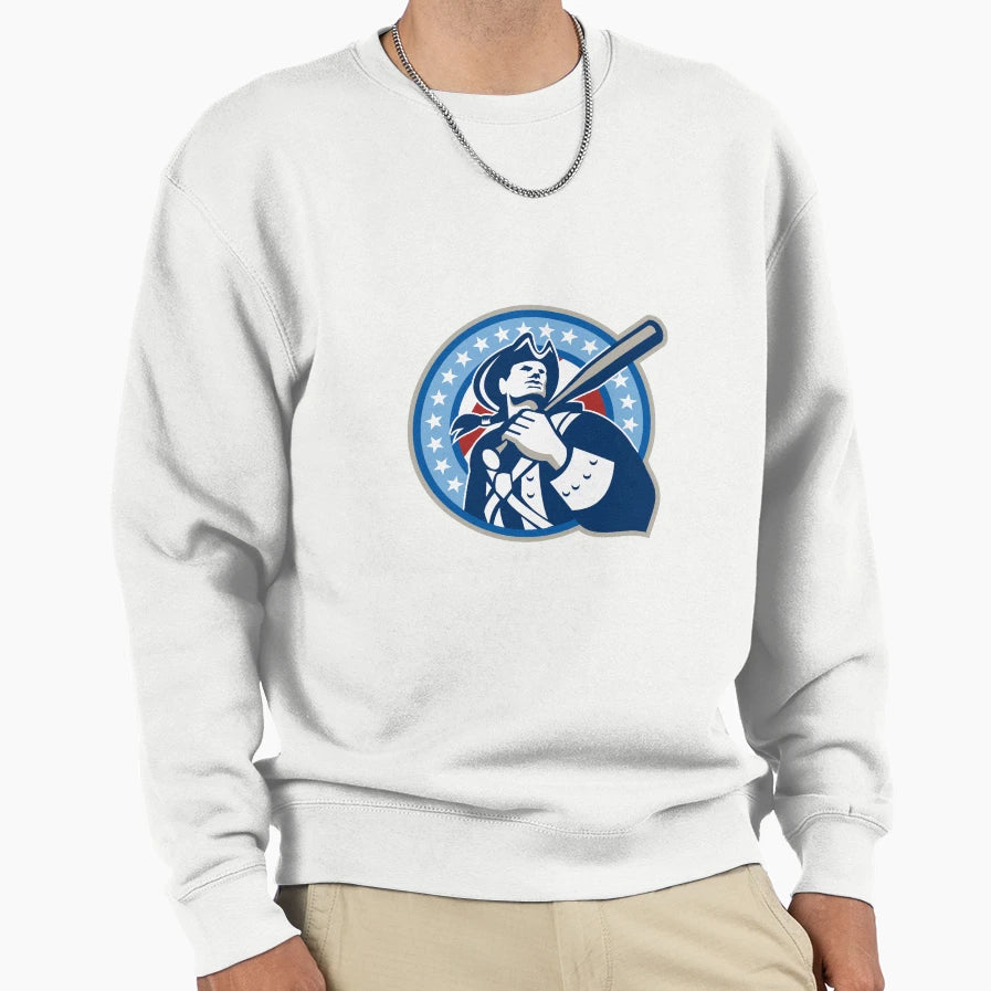 American Patriot Baseball Bat Sweatshirt - Minimalist Print for Adults - T-Shirt, Sweatshirt, Hoodie
