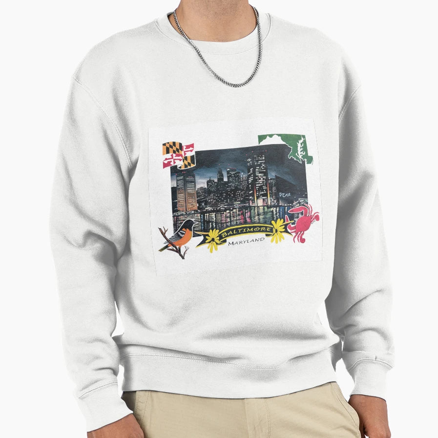 Baltimore Maryland Sweatshirt - Trendy Graphic Men Women - T-Shirt, Sweatshirt, Hoodie