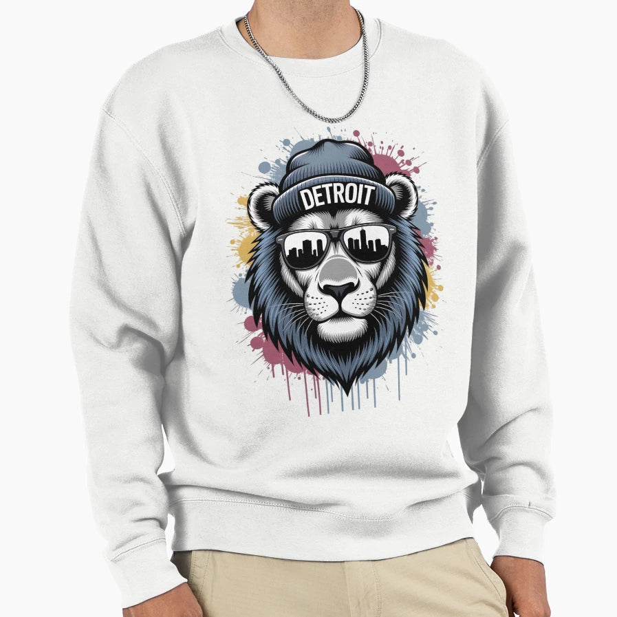 Detroit Lion Sweatshirt - Novelty Apparel for Adults - T-Shirt, Sweatshirt, Hoodie