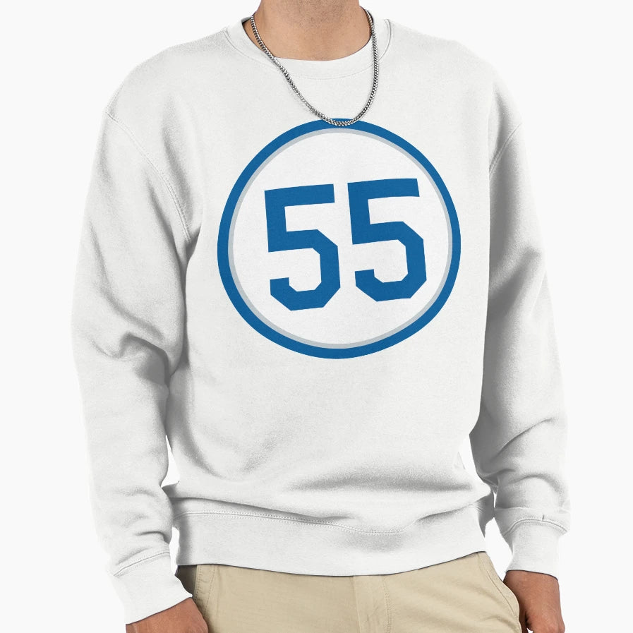 Orel Hershiser 55 Jersey Number Sweatshirt - Aesthetic Graphic for Adults - T-Shirt, Sweatshirt, Hoodie