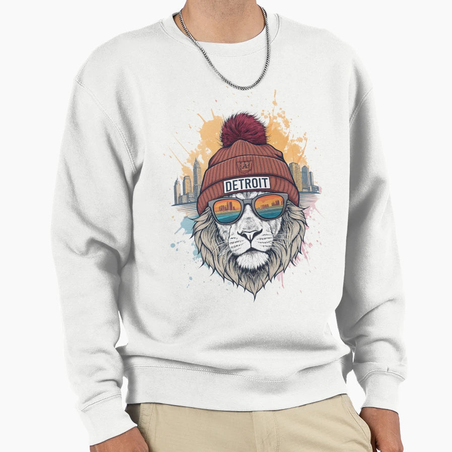 Detroit Lion Sweatshirt - Unique Graphic Unisex - T-Shirt, Sweatshirt, Hoodie