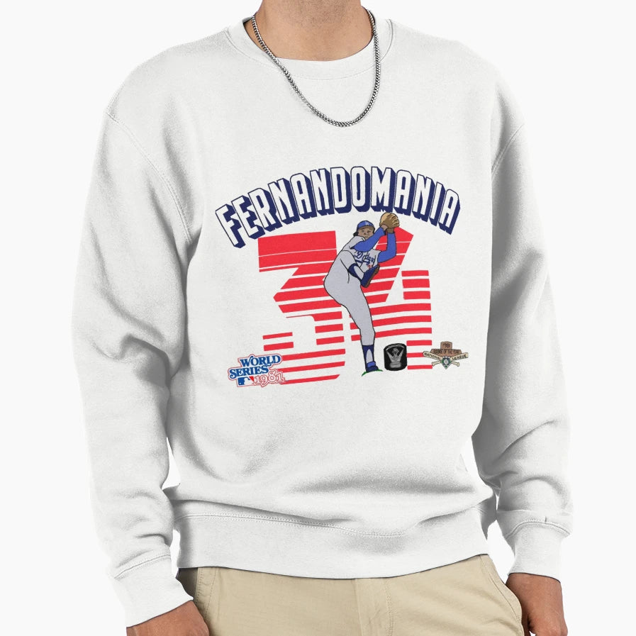 Fernandomania Fernando Valenzuela El Sweatshirt - Unique Graphic Men Women - T-Shirt, Sweatshirt, Hoodie