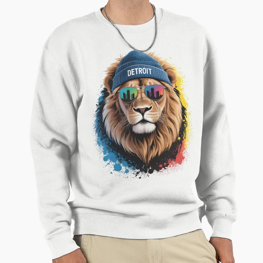 Detroit Lion Sweatshirt - Streetwear Style for Adults - T-Shirt, Sweatshirt, Hoodie
