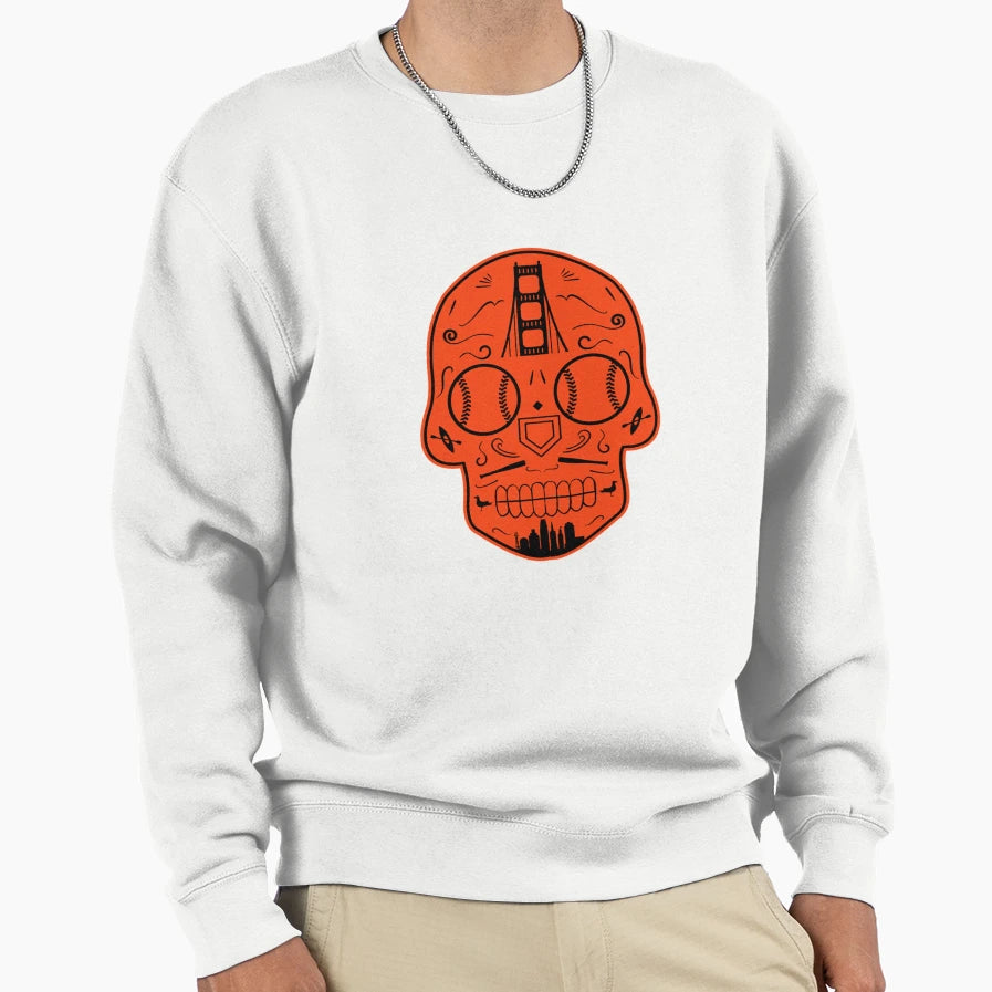 San Francisco Baseball Sugar Skull Sweatshirt - Novelty Apparel Unisex - T-Shirt, Sweatshirt, Hoodie