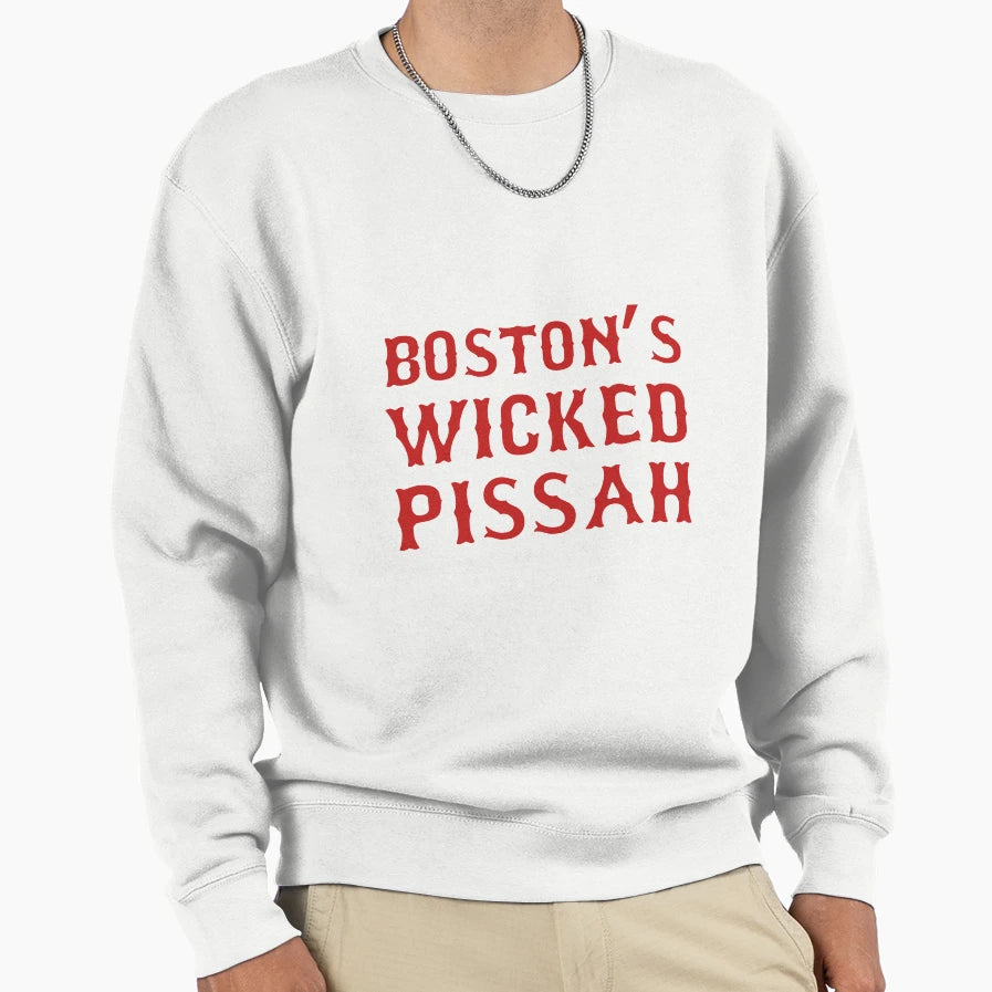 Boston Wicked Pissah Red Sweatshirt - Unique Graphic for Adults - T-Shirt, Sweatshirt, Hoodie