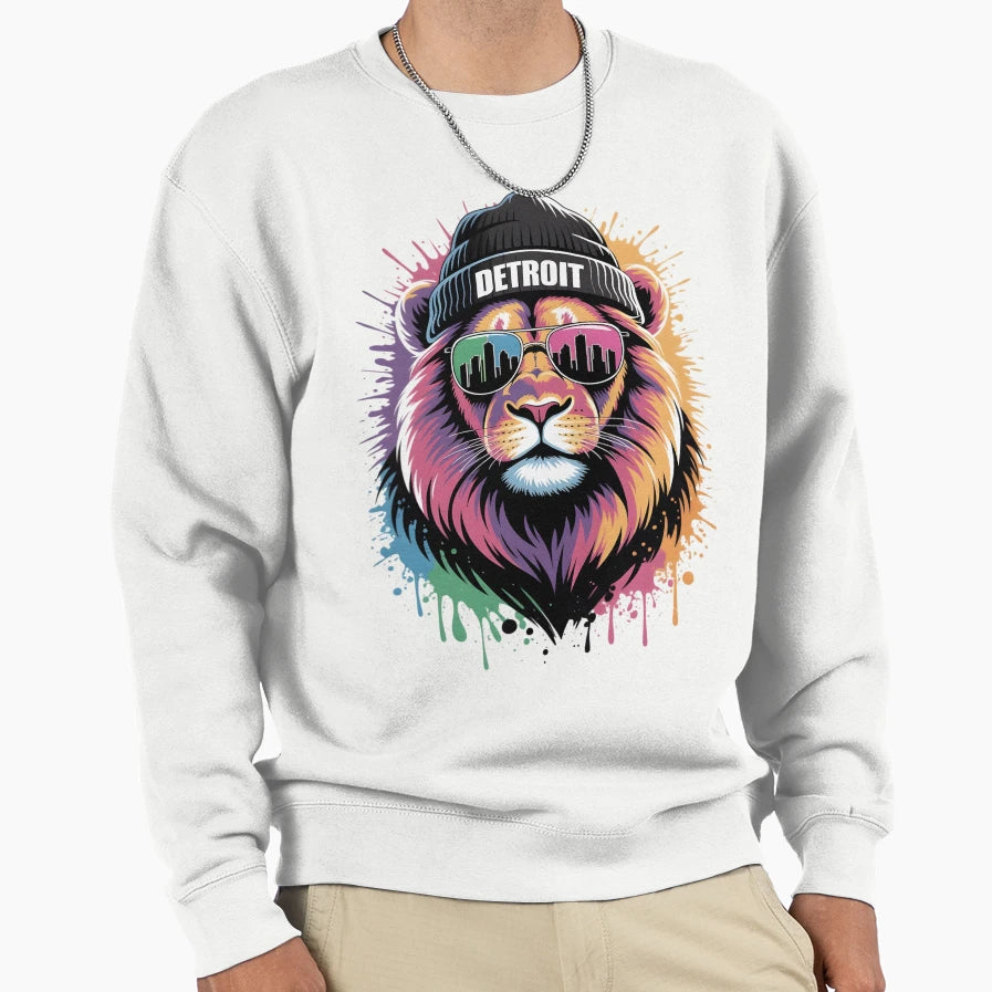 Detroit Lion Sweatshirt - Graphic Print Unisex - T-Shirt, Sweatshirt, Hoodie
