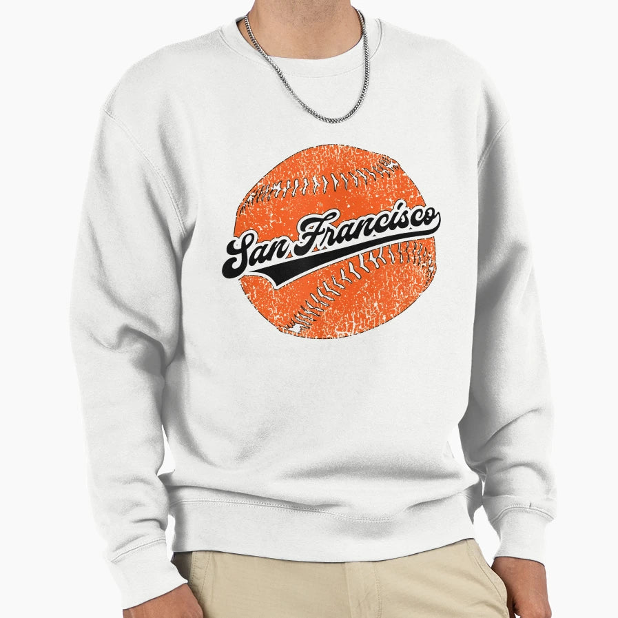 San Francisco Baseball Distressed Sweatshirt - Unique Graphic for Adults - T-Shirt, Sweatshirt, Hoodie