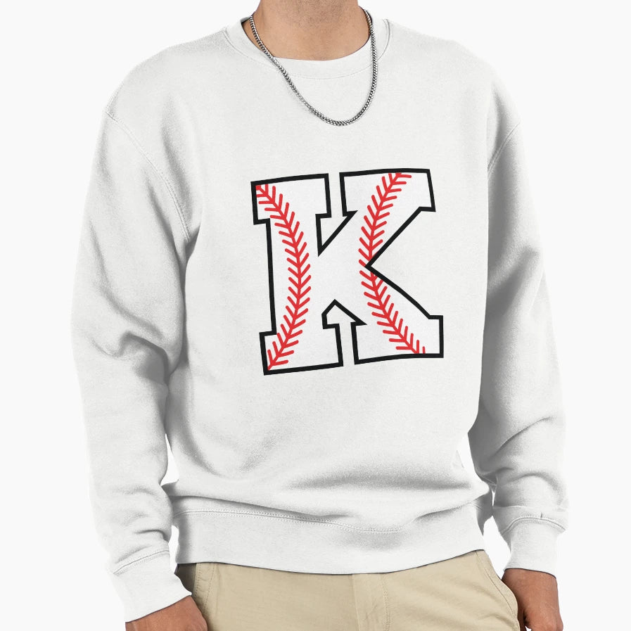 Baseball Sports Letter K Kappa Sweatshirt - Fun Novelty Design Unisex - T-Shirt, Sweatshirt, Hoodie
