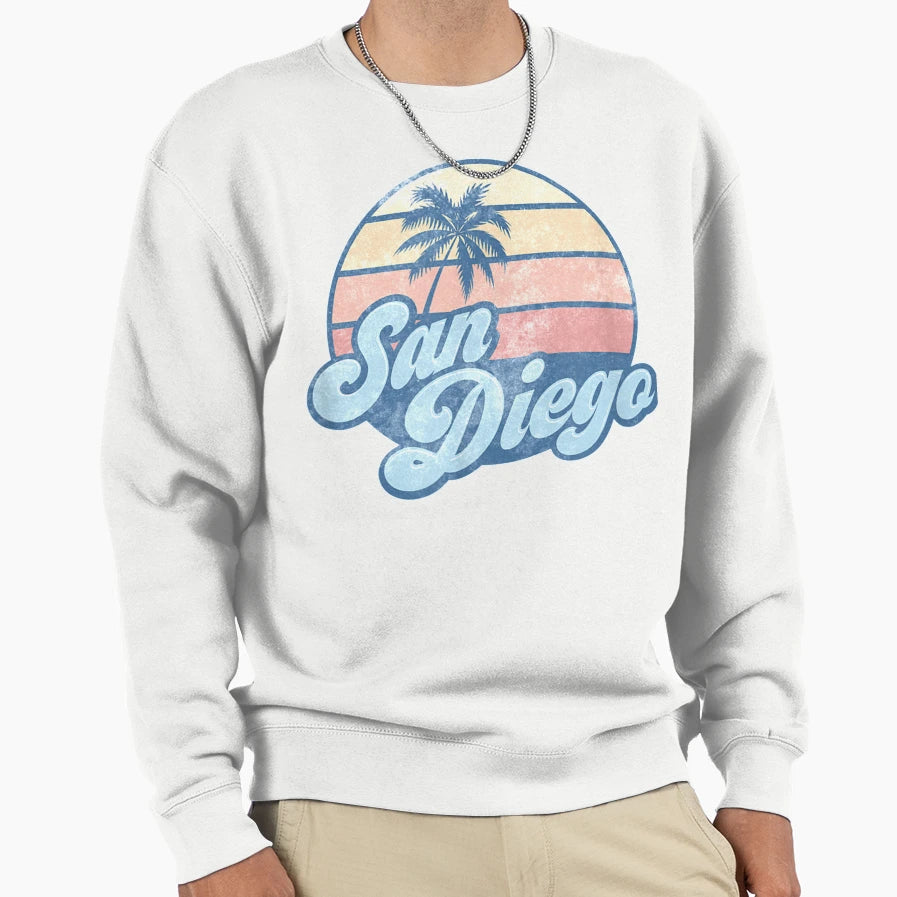 San Diego California Ca 70S Surfer T-Shirt - Custom Art Print Men Women - T-Shirt, Sweatshirt, Hoodie