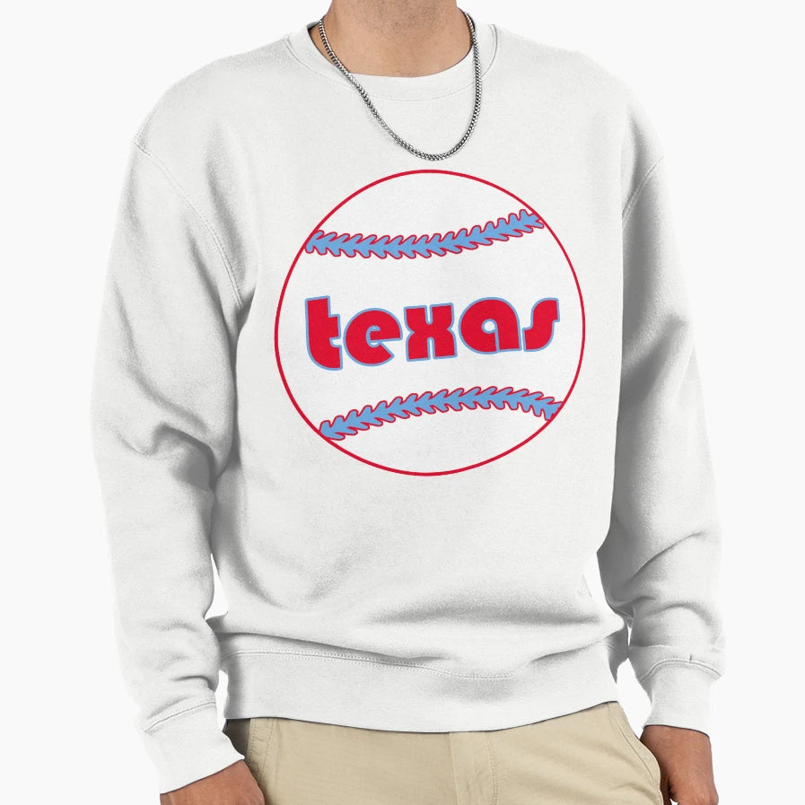 Texas Throwback Baseball Sweatshirt - Novelty Apparel Men Women - T-Shirt, Sweatshirt, Hoodie