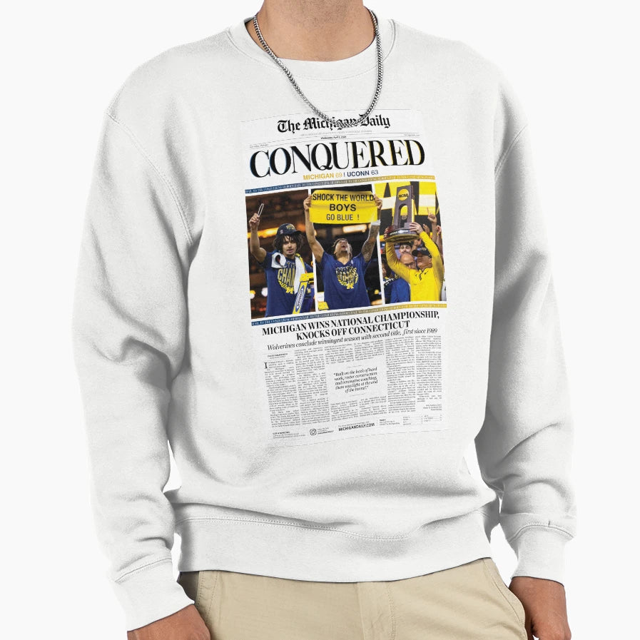 Michigan Daily Front Cover 4 8 26 Mens Sweatshirt - Unique Graphic Unisex - T-Shirt, Sweatshirt, Hoodie
