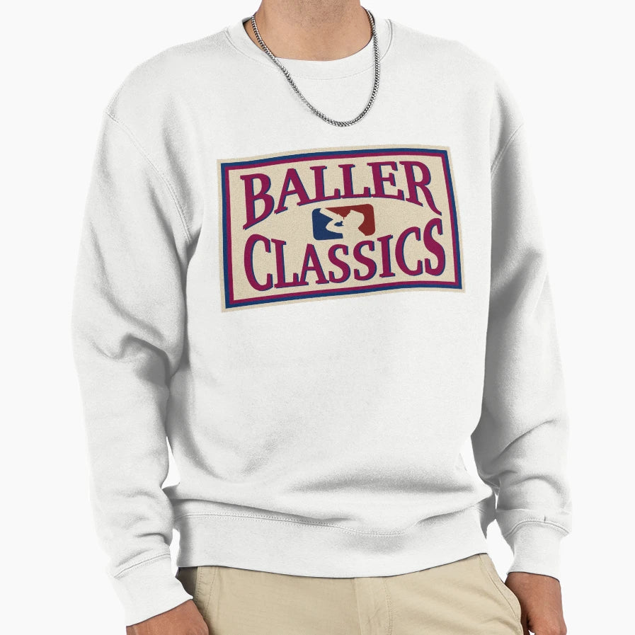 Hardwood Baller Classics Patch Sweatshirt - Aesthetic Graphic Unisex - T-Shirt, Sweatshirt, Hoodie