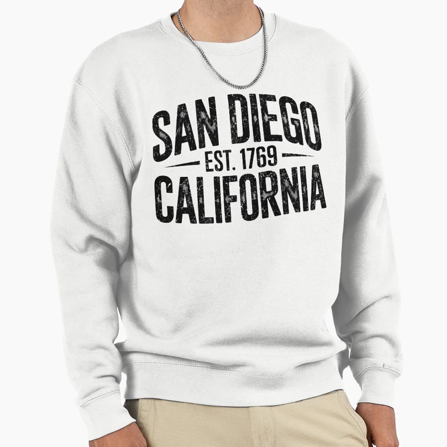 San Diego California Coastal Sweatshirt - Unique Graphic for Adults - T-Shirt, Sweatshirt, Hoodie