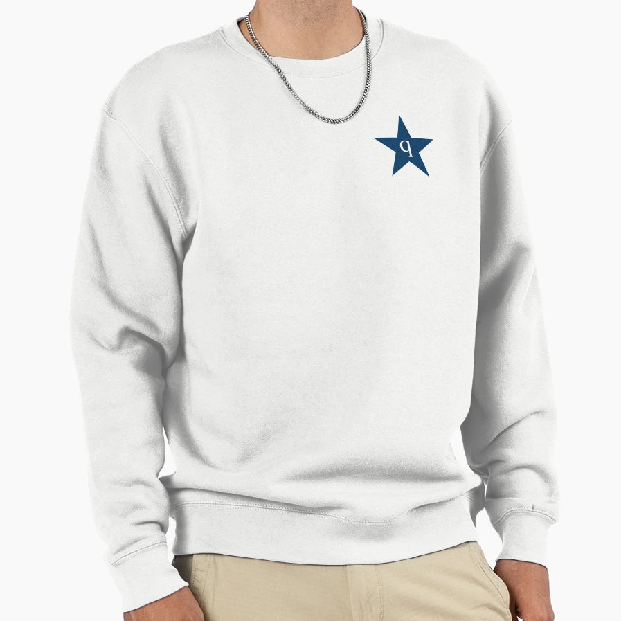 Star Initial Monogram Q Navy Sweatshirt - Fun Novelty Design Unisex - T-Shirt, Sweatshirt, Hoodie