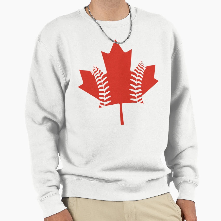 Maple Leaf Baseball Sweatshirt - Aesthetic Graphic for Adults - T-Shirt, Sweatshirt, Hoodie