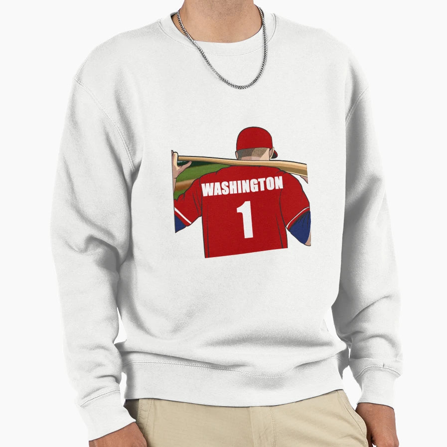 Washington Baseball Jersey Number Sweatshirt - Novelty Apparel for Adults - T-Shirt, Sweatshirt, Hoodie