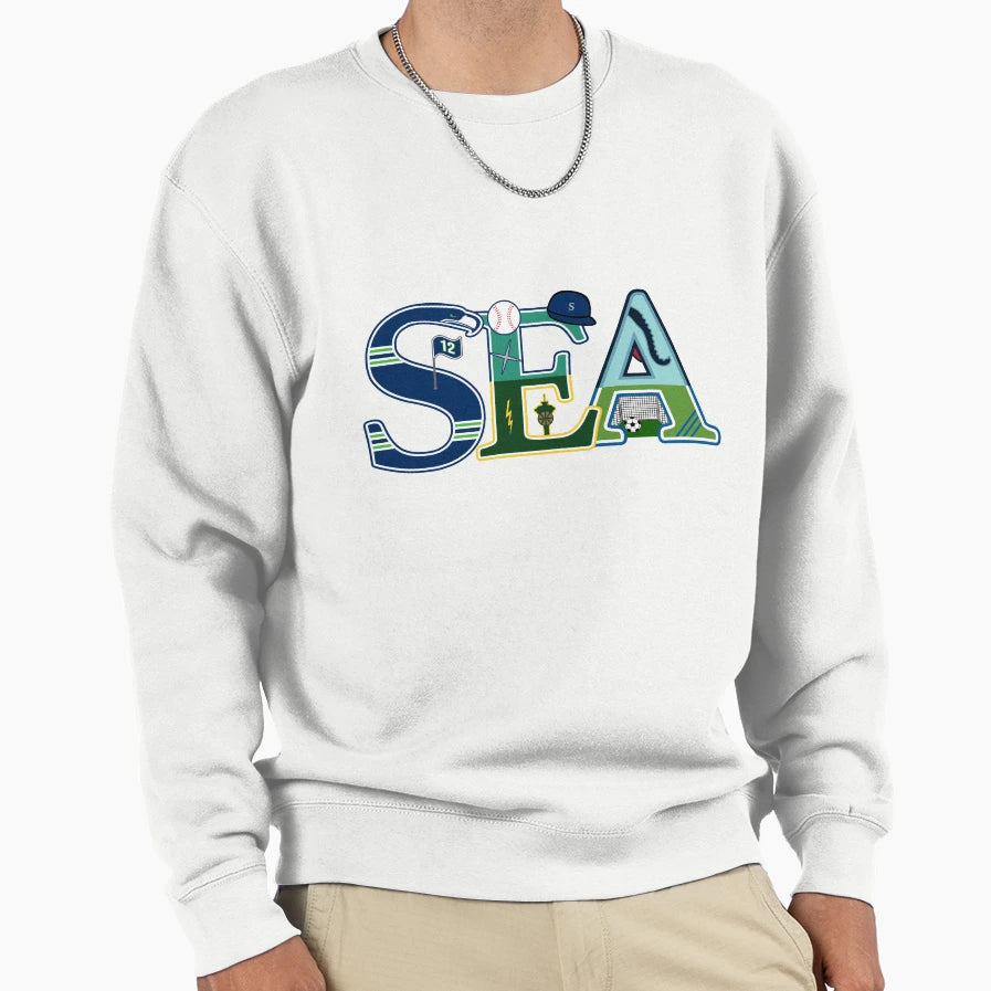 Seattle City Sports 5 Teams Sweatshirt - Minimalist Print Unisex - T-Shirt, Sweatshirt, Hoodie