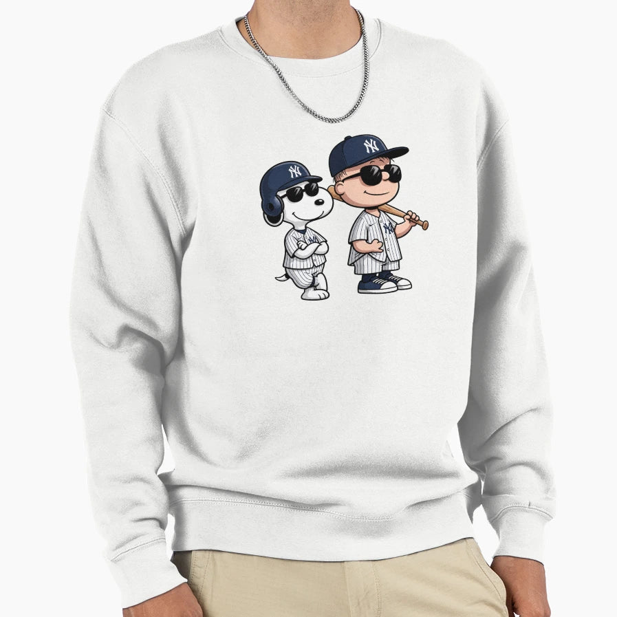 Snoopy Cartoon Dog Baseball Sweatshirt - Aesthetic Graphic Men Women - T-Shirt, Sweatshirt, Hoodie