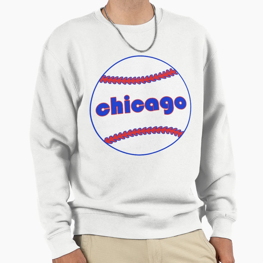 Chicago Throwback Baseball Sweatshirt - Aesthetic Graphic for Adults - T-Shirt, Sweatshirt, Hoodie