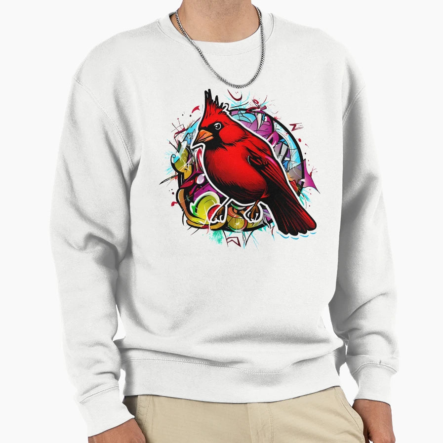 Street Art Red Cardinal Graffiti Sweatshirt - Streetwear Style Unisex - T-Shirt, Sweatshirt, Hoodie