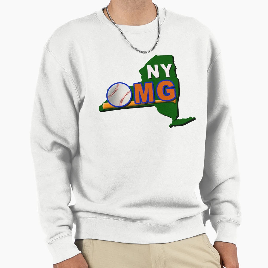 Ny Omg Bat Baseball Sweatshirt - Fun Novelty Design for Adults - T-Shirt, Sweatshirt, Hoodie