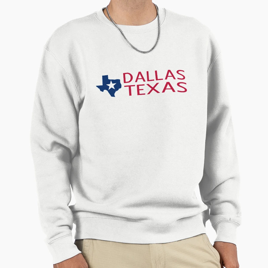 Dallas Texas State Shape Star Sweatshirt - Trendy Graphic for Adults - T-Shirt, Sweatshirt, Hoodie