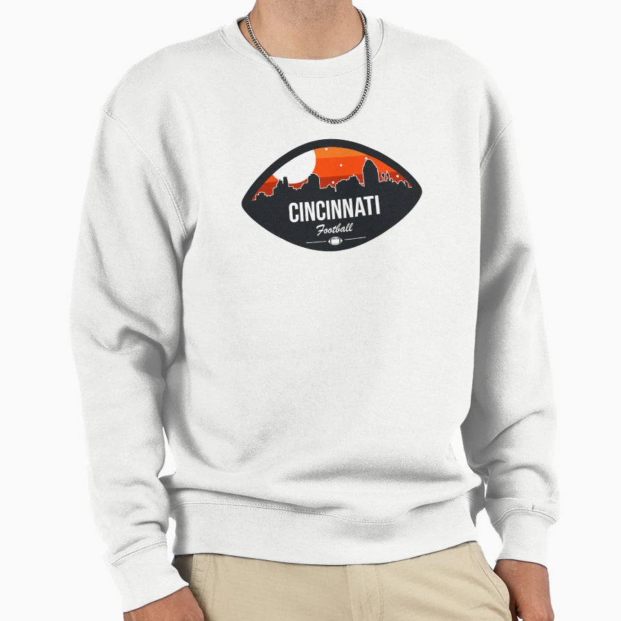 Cincinnati Football Skyline Badge Sweatshirt - Streetwear Style for Adults - T-Shirt, Sweatshirt, Hoodie