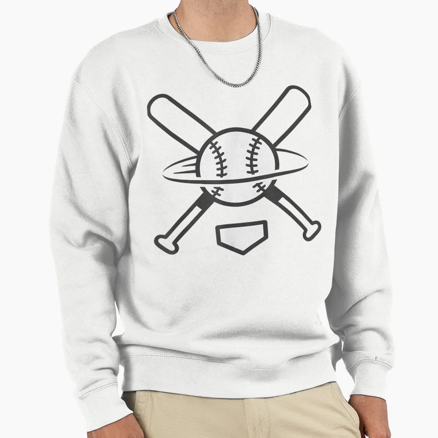 Minimalist Baseball Clean Sports Sweatshirt - Fun Novelty Design Men Women - T-Shirt, Sweatshirt, Hoodie