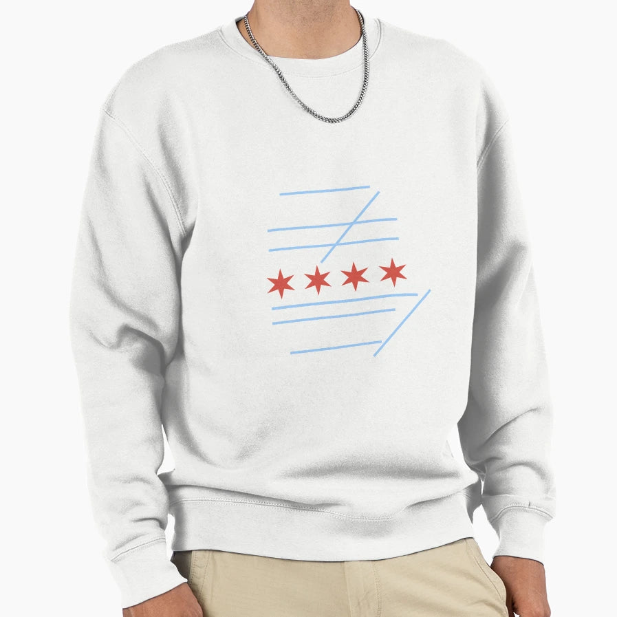 Kord Runway Map Chicago Flag Sweatshirt - Custom Art Print Unisex - T-Shirt, Sweatshirt, Hoodie