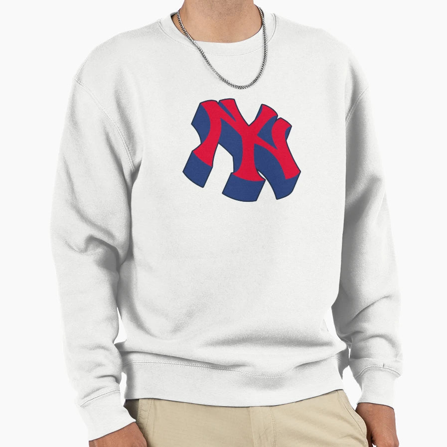 Ny Cartoon Baseball Sweatshirt - Minimalist Print Men Women - T-Shirt, Sweatshirt, Hoodie