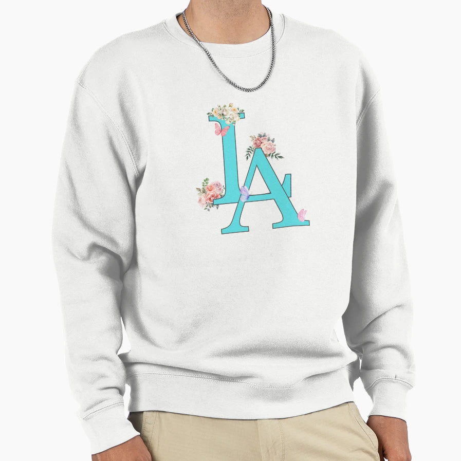 Light Blue Los Angeles La Sweatshirt - Minimalist Print Men Women - T-Shirt, Sweatshirt, Hoodie