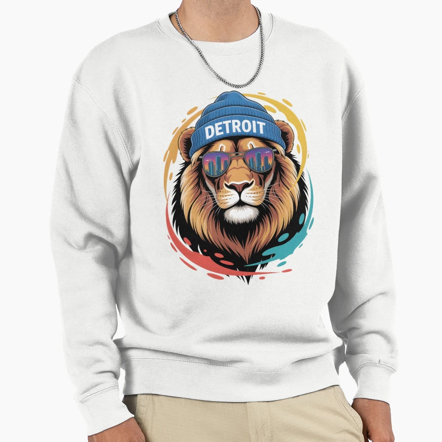 Detroit Lions Head Sweatshirt - Graphic Print Unisex - T-Shirt, Sweatshirt, Hoodie